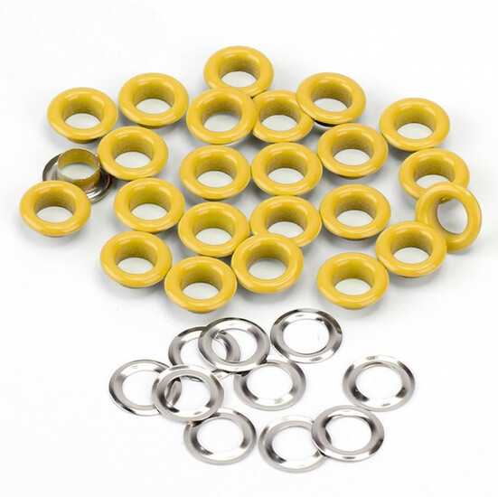 Люверсы заклепка+шайба 6 мм Ø 3 мм 50 шт. Желтый