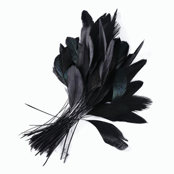 Куриные перья Antennas 10-20 см 10 шт. Черно-зеленый