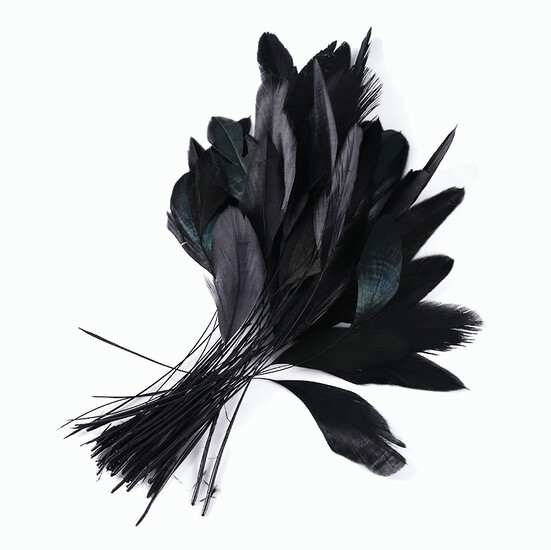 Куриные перья Antennas 10-20 см 10 шт. Черно-зеленый