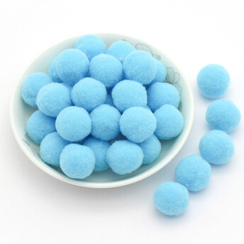 Помпоны бархатные 10 мм +-100 шт. Голубой