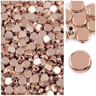 Бусины пластиковые Таблетка 6х2,7 мм Ø 1,5 мм +-100 шт. Розовое золото