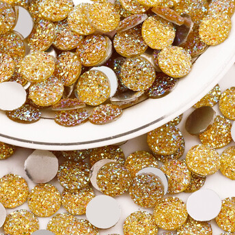 Полубусины Кристалы холодной фиксации 12 мм 20 шт. Желто-голубой АВ