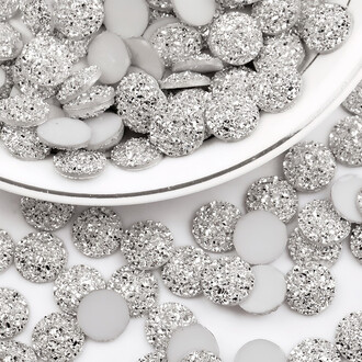 Полубусины Кристалы холодной фиксации 12 мм 20 шт. Серебристый