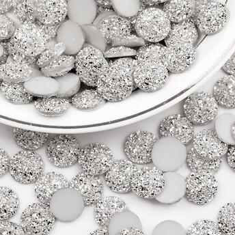 Полубусины Кристалы холодной фиксации 12 мм 20 шт. Серебристый