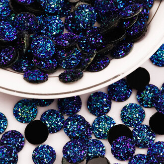 Полубусины Кристалы холодной фиксации 12 мм 20 шт. Синий АВ