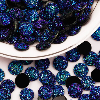 Полубусины Кристалы холодной фиксации 12 мм 20 шт. Синий АВ