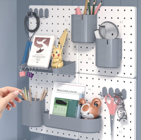 Крючок на органайзер Pegboard/Пегборд для рукоделия 4х2,5х3 см 5 шт. Серый