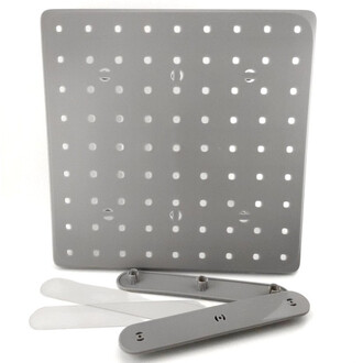 Панель органайзер доска Pegboard/Пегборд для рукоделия 27х27х1,5 см 1 шт. Серый