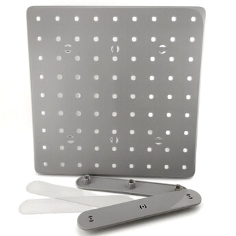 Панель органайзер доска Pegboard/Пегборд для рукоделия 27х27х1,5 см 1 шт. Серый