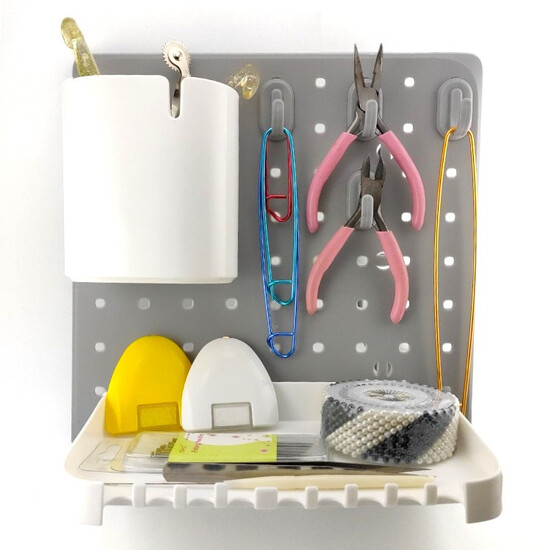 Стакан на органайзер подставка Pegboard/Пегборд для рукоделия 11х10х7 см 1 шт. Серый