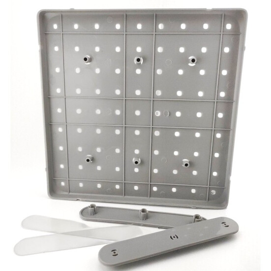 Панель органайзер доска Pegboard/Пегборд для рукоделия 27х27х1,5 см 1 шт. Серый