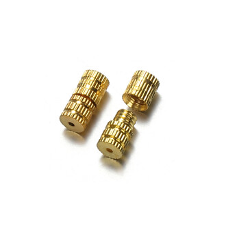 Замок закрутка винтовой для бижутерии 7х4 мм Ø 0,8 мм 20 шт. Золотистый яркий