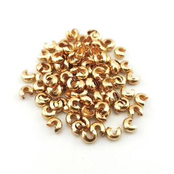 Кримпы обжимные бусины 3 мм +-100 шт. Золотистый