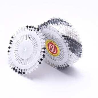 Портновские шпильки с акриловой головкой 35х3,6х0,6 мм 40 шт. Черно-белый