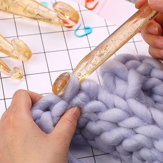 Крючок для вязания акриловый 12 мм 17 см 1 шт. Champagner