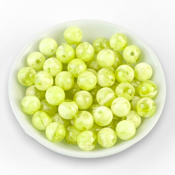 Бусины пластиковые 8 мм Ø 2 мм +-25 г (±100 шт.) Желтый