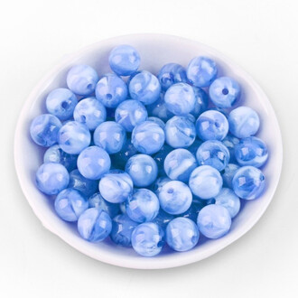 Бусины пластиковые 8 мм Ø 2 мм +-25 г (±50 шт.) Синий