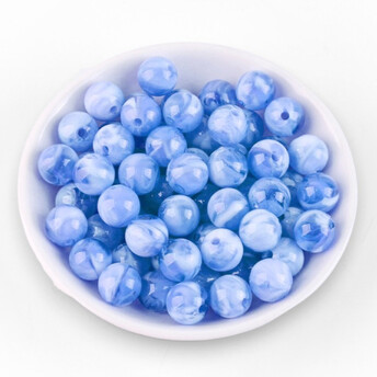 Бусины пластиковые 8 мм Ø 2 мм +-25 г (±50 шт.) Синий