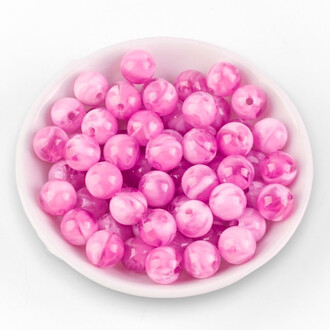Бусины пластиковые 8 мм Ø 2 мм +-25 г (±100 шт.) Розовый