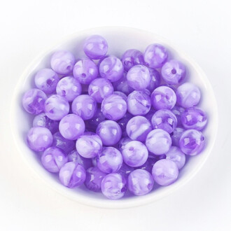 Бусины пластиковые 10 мм Ø 2 мм +-25 г (±50 шт.) Фиолетовый