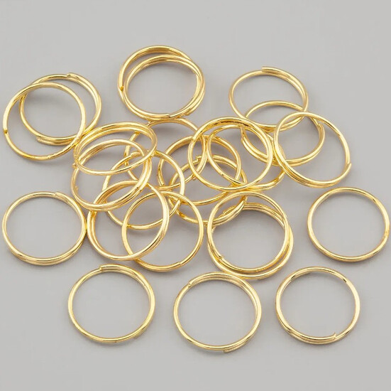 Соединительное кольцо заводное 12х0,7 мм +-85 шт. Золото яскраве 18г