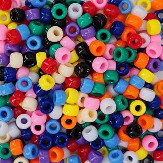 Пластиковые бусины Бочонок 9х6 мм 25 г (+-90 шт.) Ярко-Разноцветный