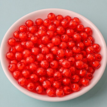 Бусины Граненые пластиковые 8 мм Ø 2 мм +-25 г (±95 шт.) Красный