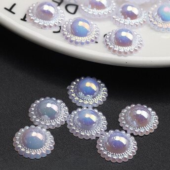 Полубусины Солнышко 13 мм 25 г ±50 шт. Белый АВ