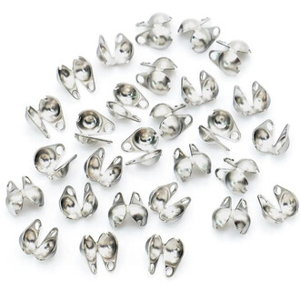 Каллоты с боковым зажимом из нерж.стали 10х6 мм Платина +-30 шт.