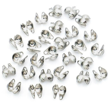 Каллоты с боковым зажимом из нерж.стали 10х6 мм Платина +-30 шт.