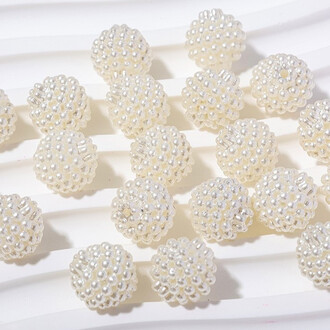 Бусины разборные Малина пластиковые 12 мм Ø 1,2 мм +-20 шт. Айвори