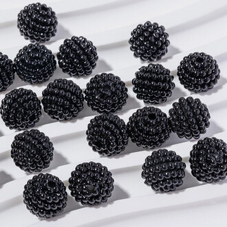 Бусины разборные Малина пластиковые 10 мм Ø 1,2 мм +-30 шт. Черный