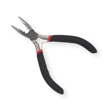 Инструмент Тонкогубцы рефленые 12 см 1 шт. Черный с красным
