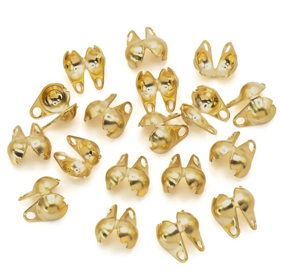 Каллоты с боковым зажимом из нерж.стали 10х6 мм 10 шт. Золотистый