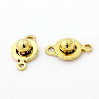 Замок для украшений Кнопка 5 шт. 18х9 мм Золотистый яркий