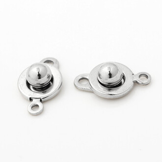 Замок для украшений Кнопка 5 шт. 18х9 мм Платина
