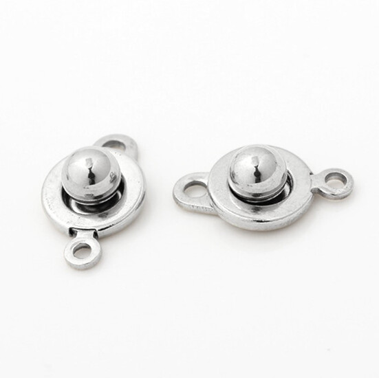 Замок для украшений Кнопка 5 шт. 18х9 мм Платина