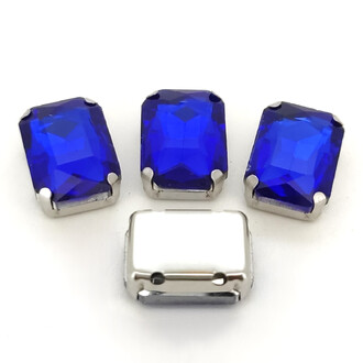 Стразы в цапах пришивные Прямоугольник 6х8 мм 10 шт. Электрик