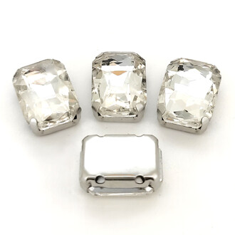 Стразы в цапах пришивные Прямоугольник 6х8 мм 10 шт. Прозрачный