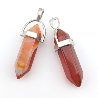 Кулон кристалл Сердолик 41х8 мм 1 шт.