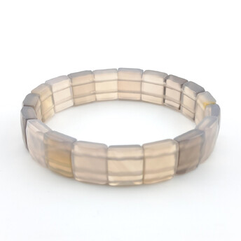 Браслет прямоугольное граненное звено Агат 12х10х5 мм 20 см 1 шт.