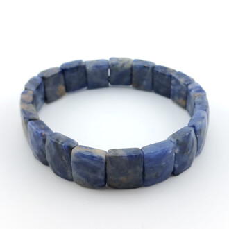 Браслет прямоугольное граненное звено Содалит 12х10х5 мм 20 см 1 шт.