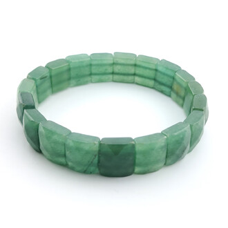 Браслет прямоугольное граненное звено Нефрит 12х10х5 мм 20 см 1 шт.