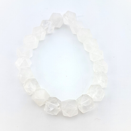 Горный хрусталь бусины многоугольные из камня огранка 10х10 мм ±20 см 20 шт.