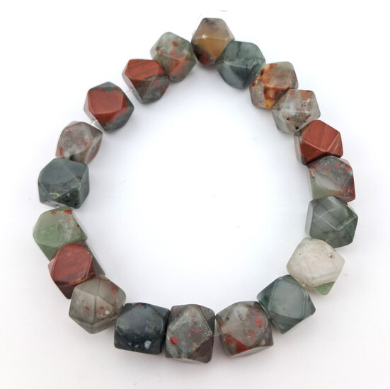 Африканский Гелиотроп бусины многоугольные из камня огранка 10х10 мм ±20 см 20 шт.