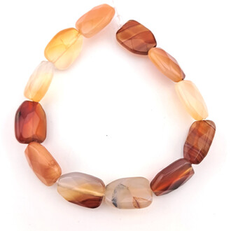 Сердолик бусины плоские из камня огранка 12х17х6 мм ±20 см 12 шт.