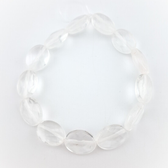 Горный хрусталь бусины овальные из камня огранка 12х16х6 мм ±20 см 13 шт.