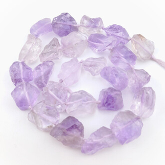 Аметист бусины необработаные из камня 8-15 мм ±40 см 20 шт.