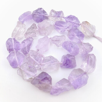 Аметист бусины необработаные из камня 8-15 мм ±40 см 20 шт.