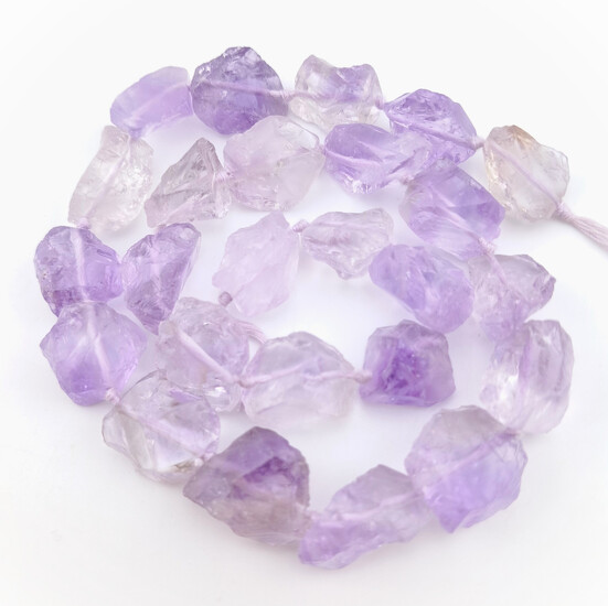 Аметист бусины необработаные из камня 8-15 мм ±40 см 20 шт.